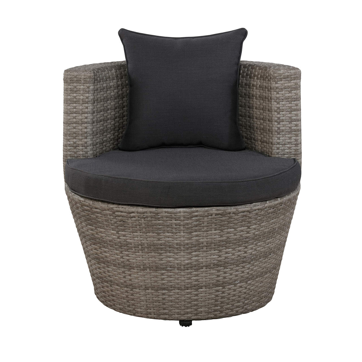 All-Weather Wicker 2-Person Outdoor Patio Conversation Set - Gray Resin Wicker