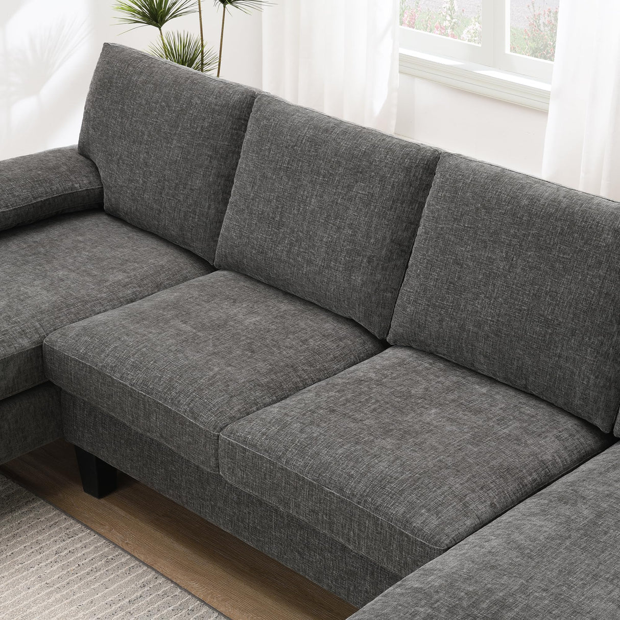 U-Shape Convertible Sectional Sofa Couch 4 Seat Sofa Set for Living Room