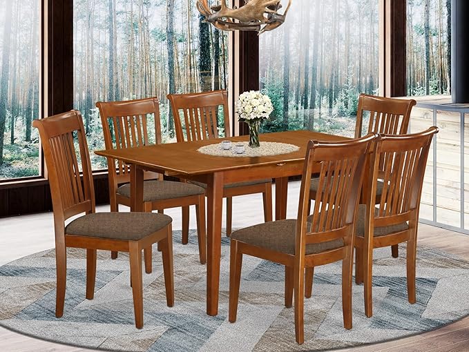 PSPO5-SBR-W 5 Piece Dining Set Includes a Rectangle Dining Room Table