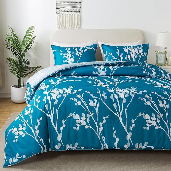 3 Pieces Soft Lightweight Microfiber Branches Comforter Bedding Set