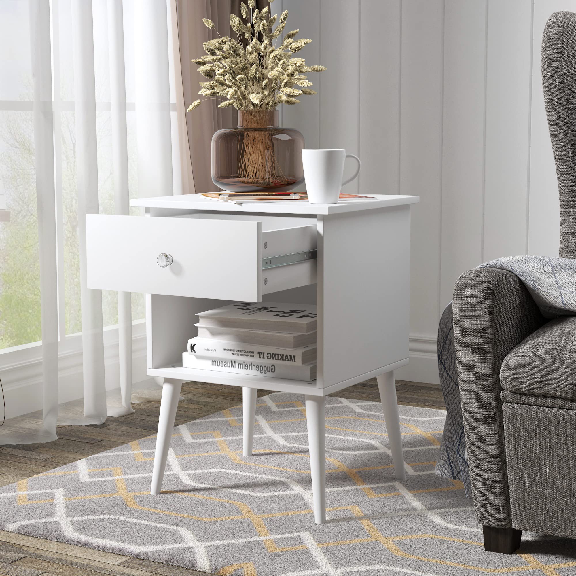 Side End Table Open Storage