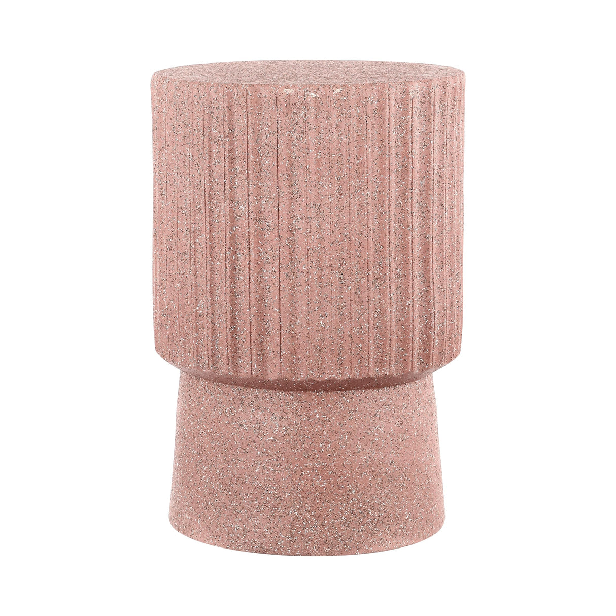 TBL1102C Louisa 19" Modern Art Deco Tambour Indoor/Outdoor Accent Table Art Deco