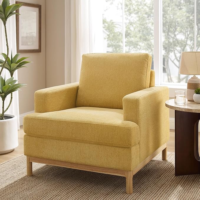 Oversized Accent Chair, Mid Century Modern Upholstered Armchair for Living Room