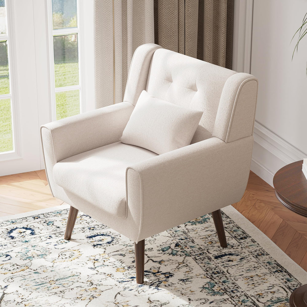 Mid-Century Modern Armchair,Upholstered Comfy Accent Chair