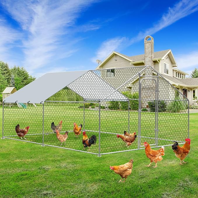 FarmHaven Extra-Large Chicken Coop – Waterproof Metal Run for Poultry & Pets