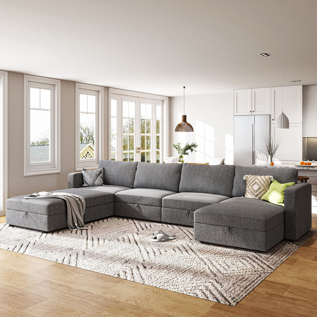 149'' Modular Sectional Sofa U Shaped Modular Couch