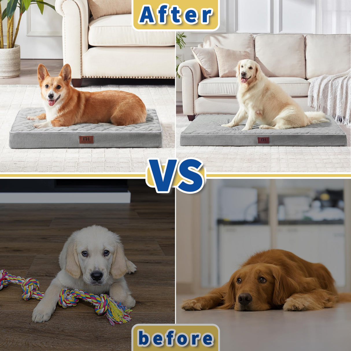 Orthopedic Dog Beds for Large Dogs with Removable Washable Cover