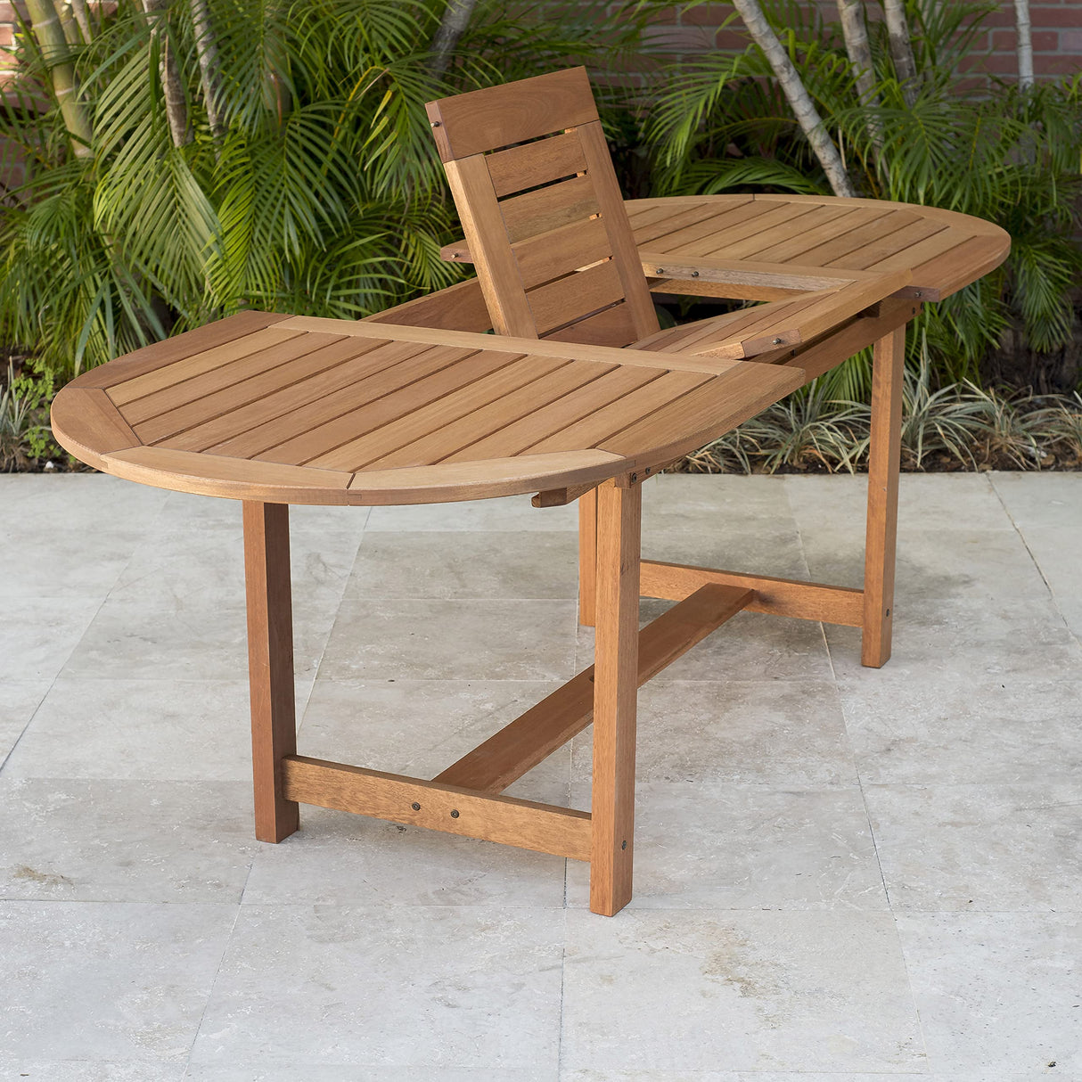 Bahamas 5-Piece Patio Oval Dining Table Set | Eucalyptus Wood | Ideal for Outdoors