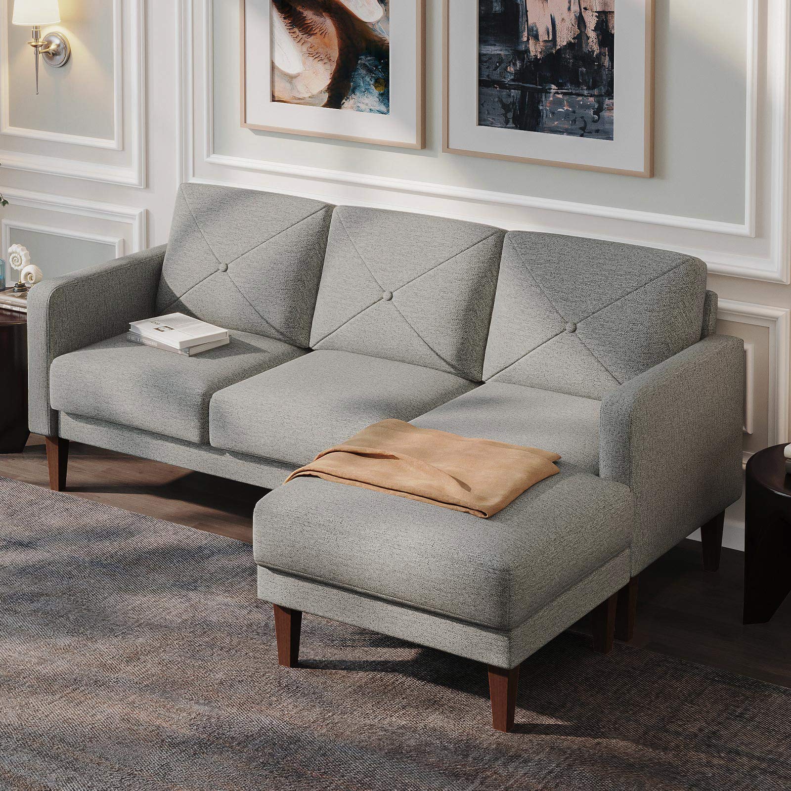 Convertible Sectional Sofa Couch with Chaise L Shaped Sofa Couch