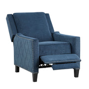 Fabric Push Back Reclining Chair, Navy Blue