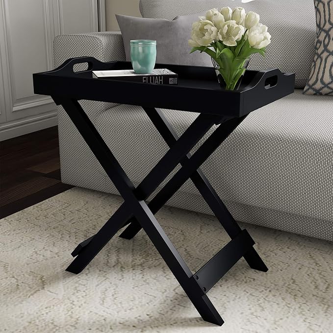 FlexServe Folding TV Tray Table with Removable Tray Top – Modern Side Table