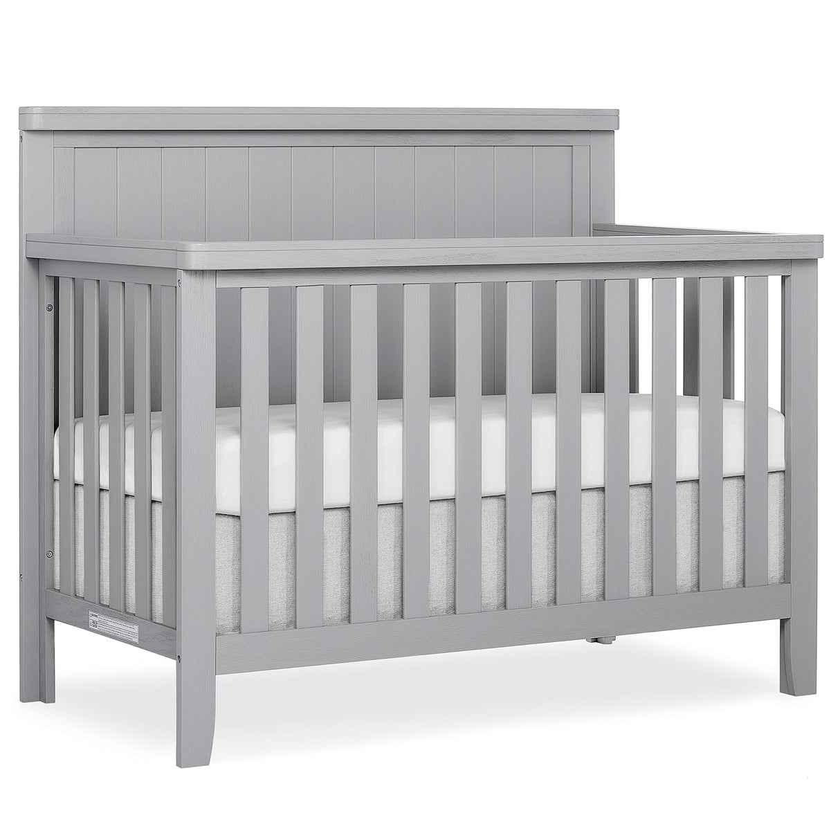 Wood 4-in-1 Convertible Crib in Pebble Grey, Greenguard Gold Certified, JPMA Certified, 3 Mattress Height Settings, Built of New Zealand Pinewood