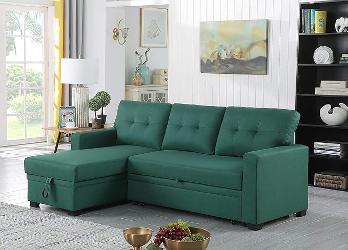 82" Convertible Sectional Sleeper Sofa with Storage Chaise