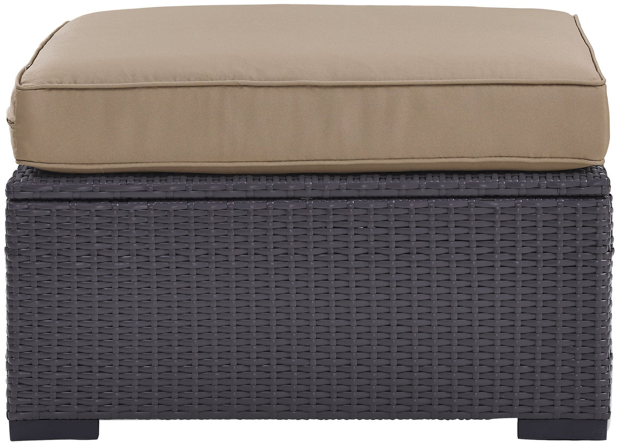 Biscayne Wicker Outdoor Ottoman Foot Rest for Patio, Deck, Porch