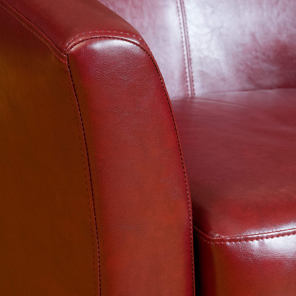 Petaluma Oxblood Red Leather Club Chair 30-1/2 by 28 by 30-1/2