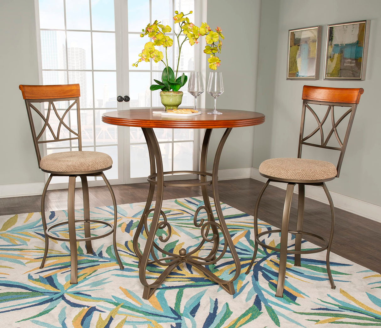 3-Pc. Hamilton Pub Set, Medium Cherry