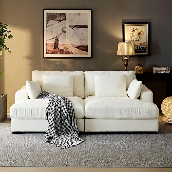 Modern Chenille Upholstered Sectional Sofas Cloud Couch