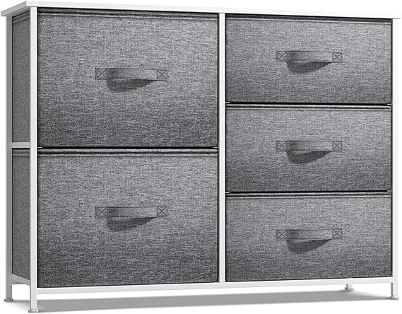 Dresser with 8 Faux Wood Drawers Chest Organizer Unit