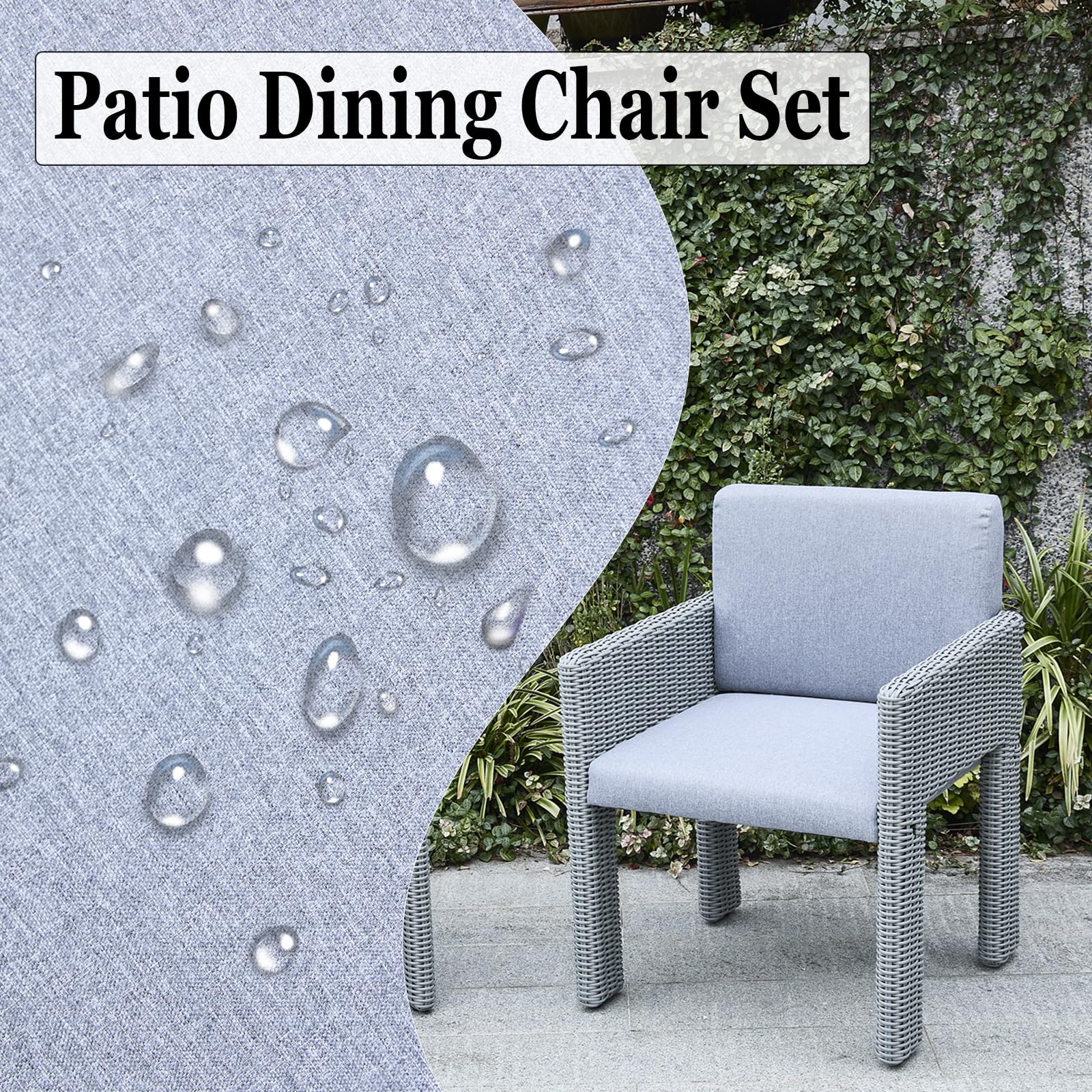 DAYAOUTDOOR 7 Piece Patio Dining Set, Outdoor Dining Furniture Set with Large Table, PE Wicker Patio Dining Set of 6, Outdoor Table and Chairs for Garden, Yard, Backyard, Poolside, Grey