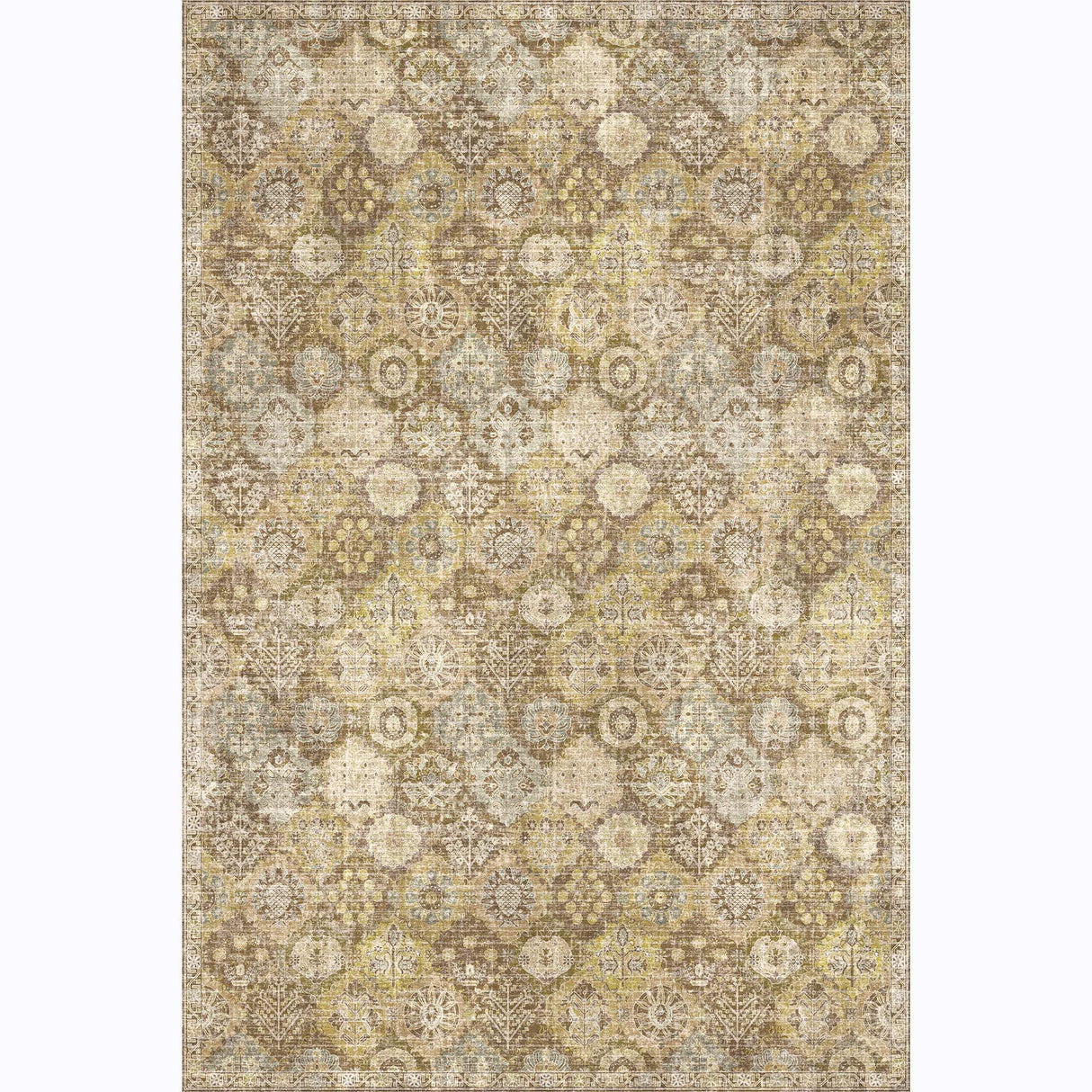 Moroccan 8x10 Area Rugs, Oriental Rug for Living Room, Non Slip Foldable Washable