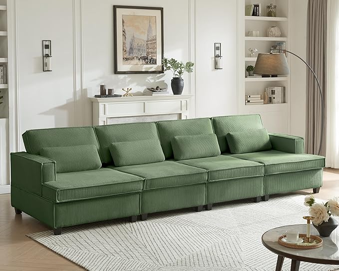 75" Oversized Loveseat Sofa with Adjustable Seat Depth - Comfy Corduroy Couch