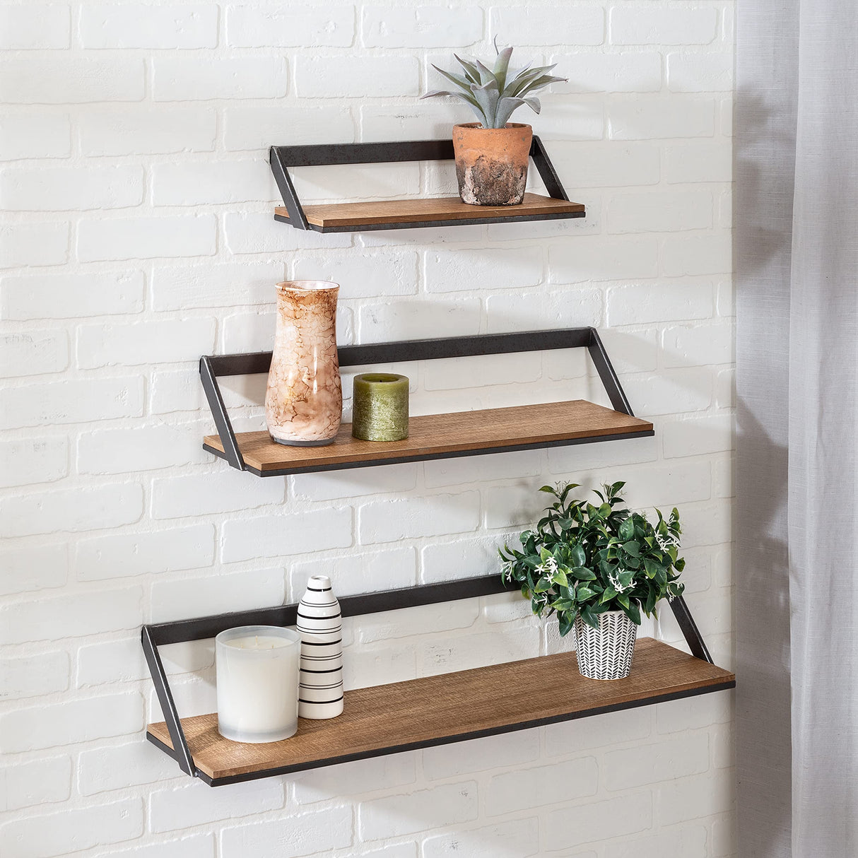 Floating Shelves for Wall, Geometric Style Decor Shelf for Bathroom Bedroom Living Room