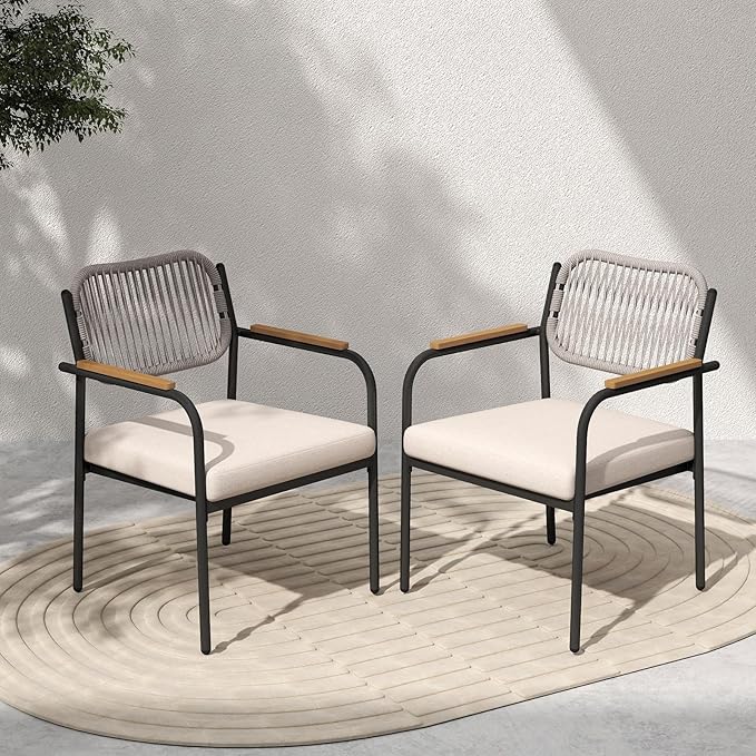 Dining Chairs, Patio Dining Chair Set of 6 with Backrest