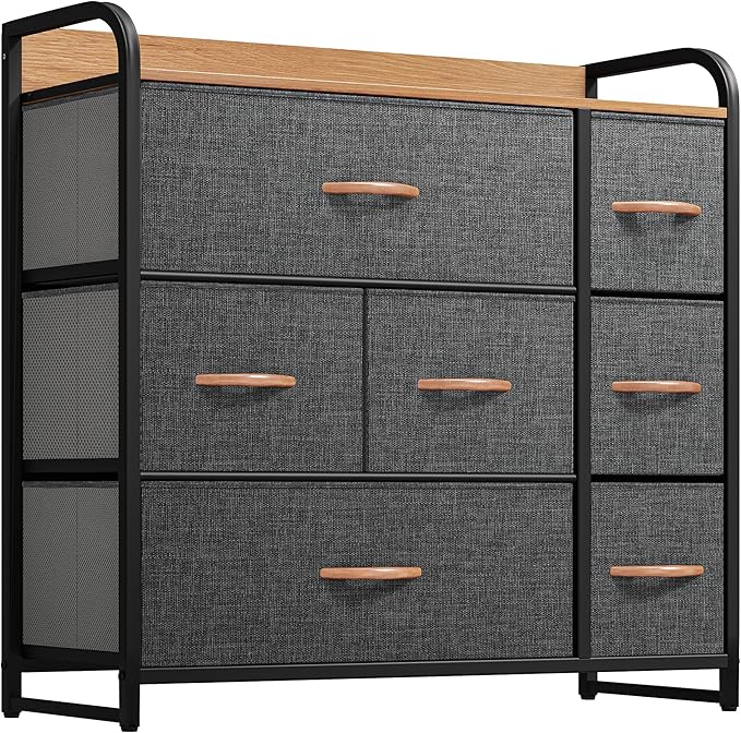Dresser with 7 Drawers - Fabric Storage Tower, Organizer Unit for Bedroom, Living Room,