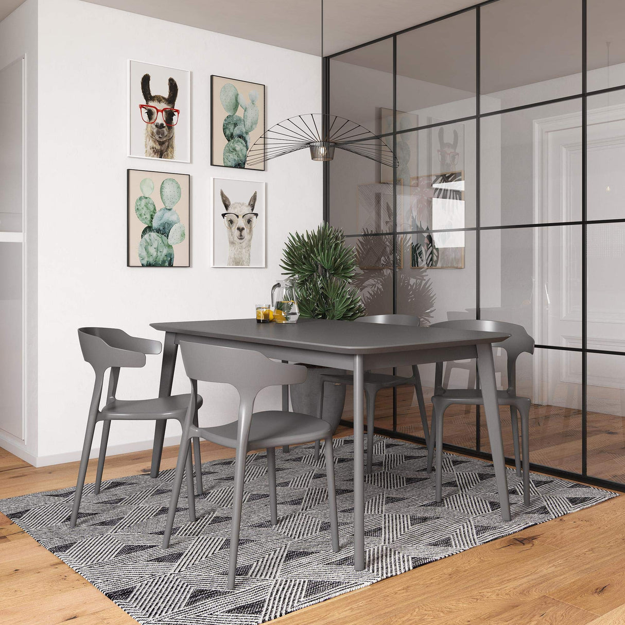 Poolside Collection, Felix Stacking Dining Chairs, Indoor/Outdoor, 4-Pack, Charcoal