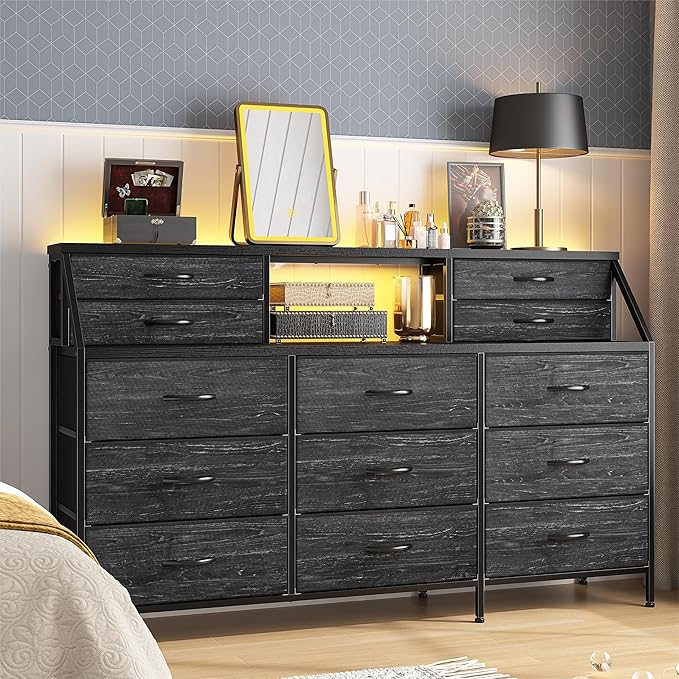 55”W Dresser for Bedroom, Dresser with 13 Large Drawer, Dressers & Chests of Drawers