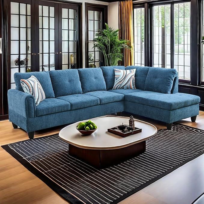 Couches for Living Room 2-Piece Modern Couch with Left Chaise Sectional Couch