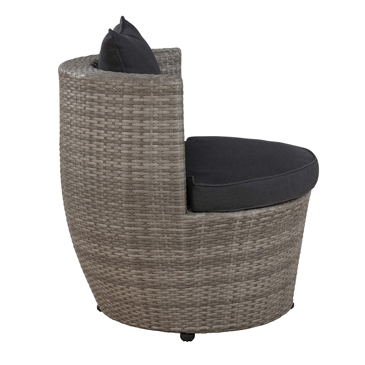 All-Weather Wicker 2-Person Outdoor Patio Conversation Set - Gray Resin Wicker