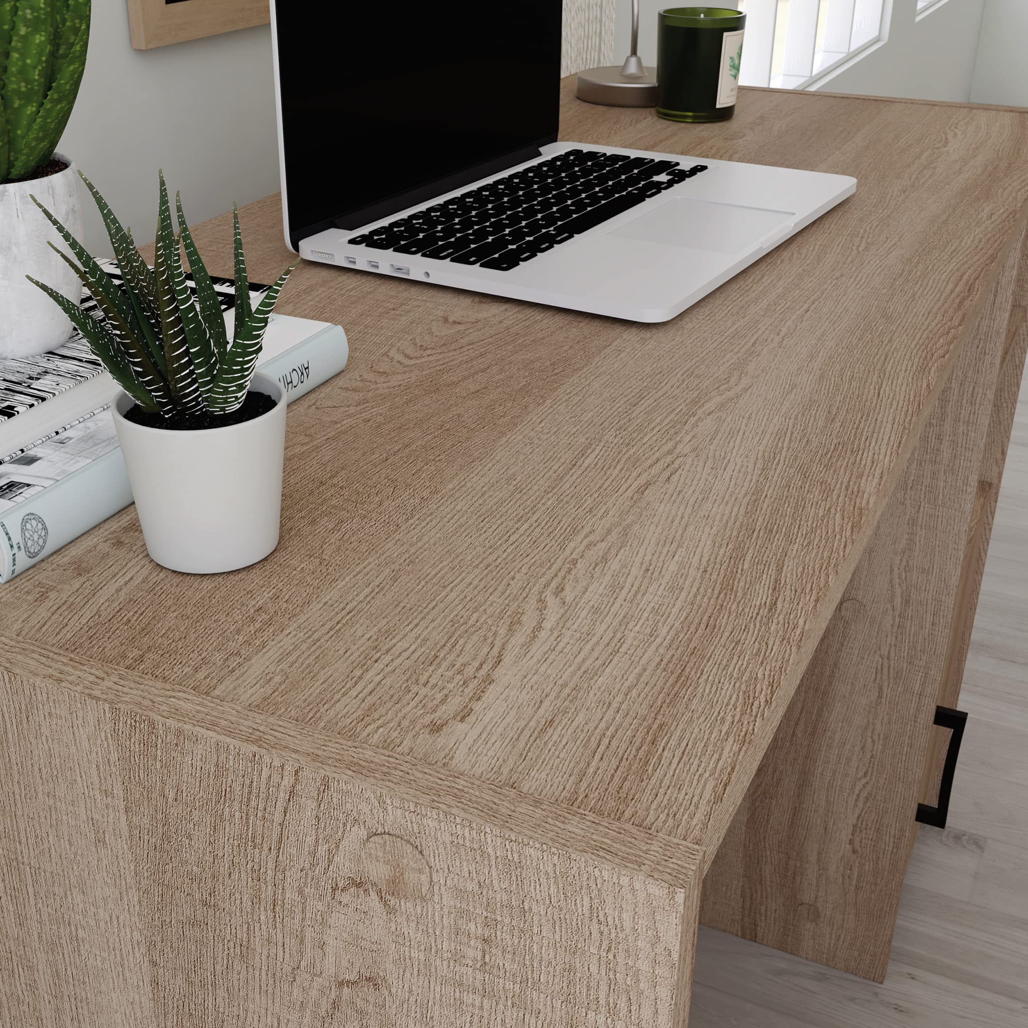 Beginnings Desk, L: 40.39" x W: 17.48" x H: 28.82", Summer Oak Finish
