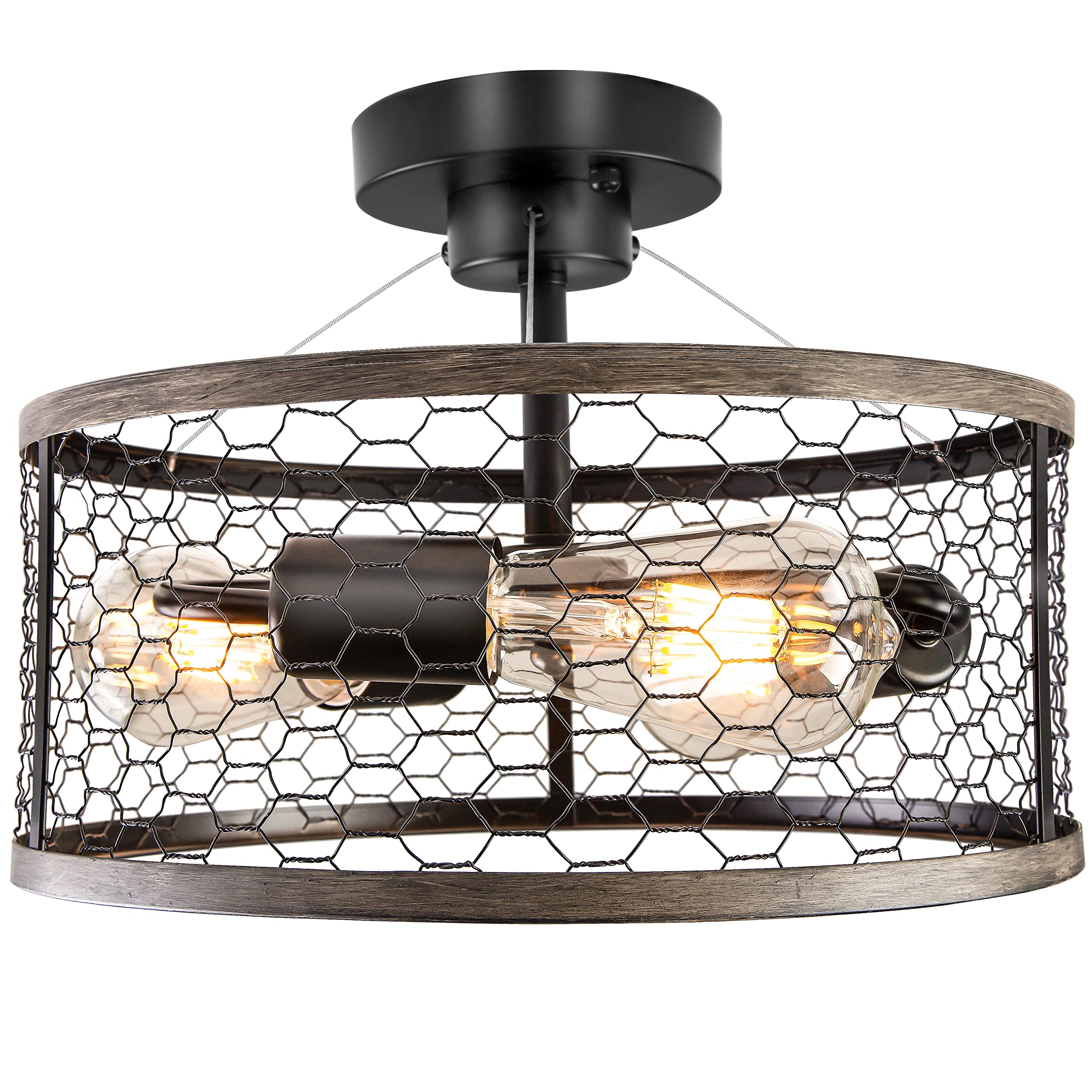 Rustic Ceiling Light Fixture 3-light,Farmhouse Cage Light Fixtures ,Chandeliers