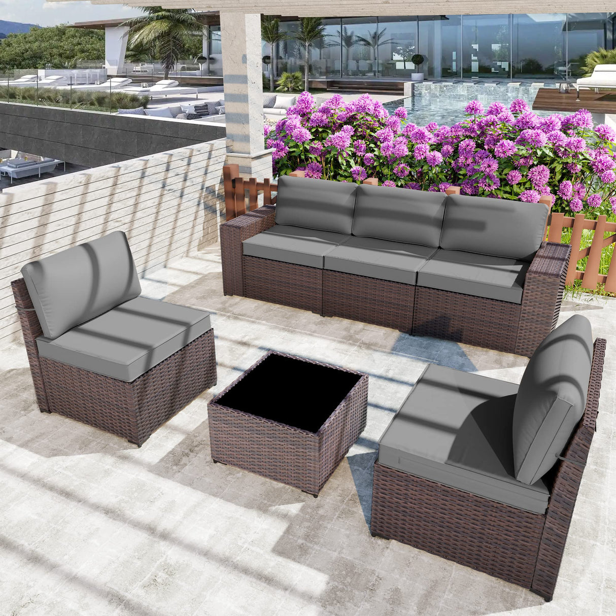 Waterproof Outdoor Patio Set, Modern All-Weather Patio Furniture Sets