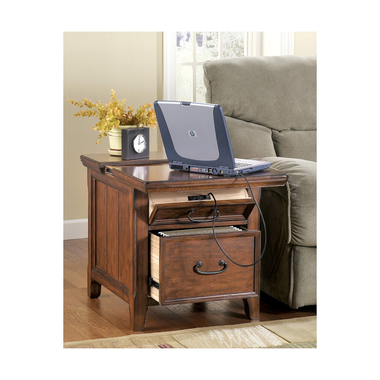 Woodboro Media End Table Dark Brown Finish, 24"W x 27"D x 25"H (T478-17)