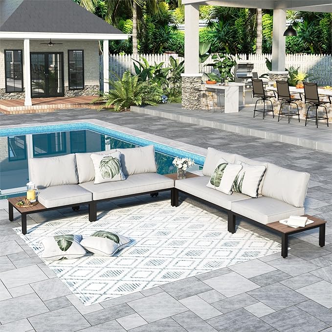 Outdoor Sectional Sofa 7 Piece Metal Outdoor Sectional Furniture Couch Patio