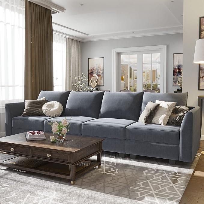 Modern Loveseat Polyester Fabric Loveseat Sofa for Small Space Modular Sofa with Storage Seat