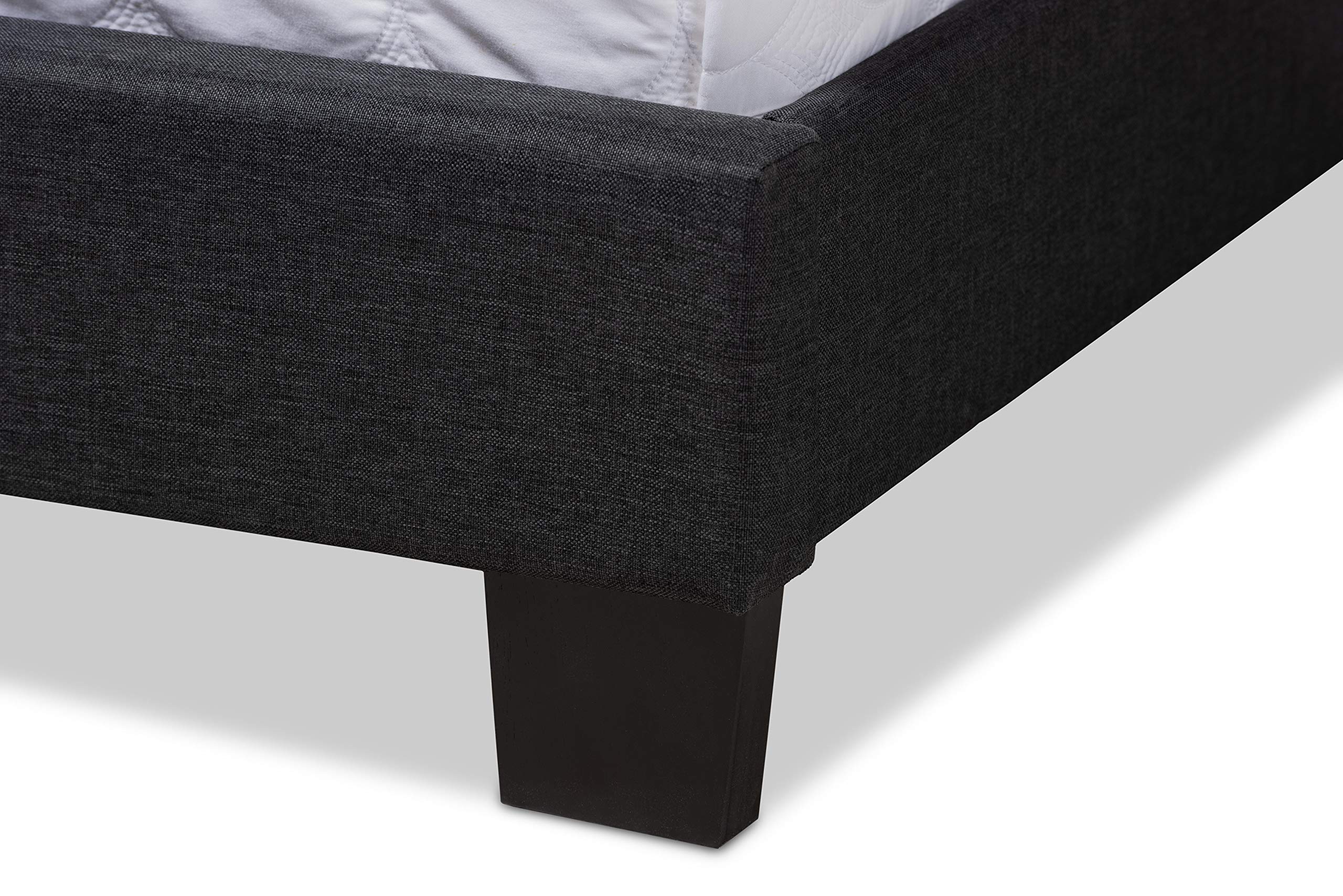 Baxton Studio Beds (Box Spring Required), King, Charcoal Grey