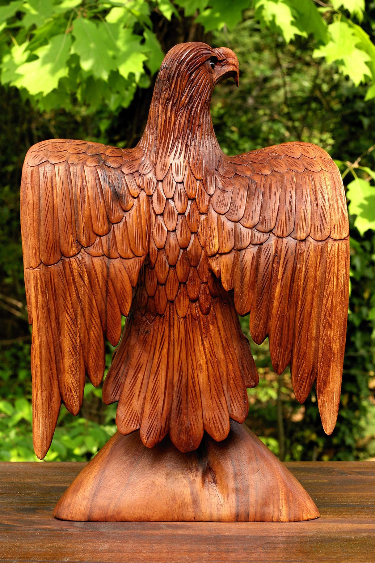 16" Extra Large Wooden Handmade American Eagle Statue Handcrafted Figurine Sculpture