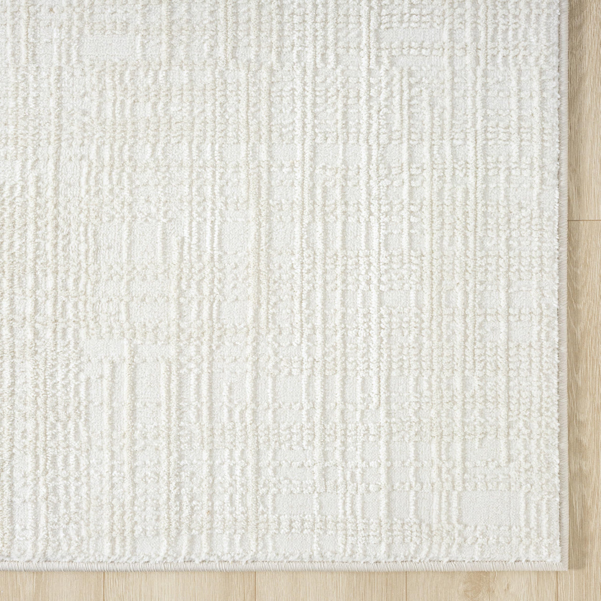 Cream Area Rug 6' x 9' - Textured Weave Design