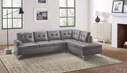 Dani 2-Piece Faux Leather Tufted Sectional Sofa with Right Chaise