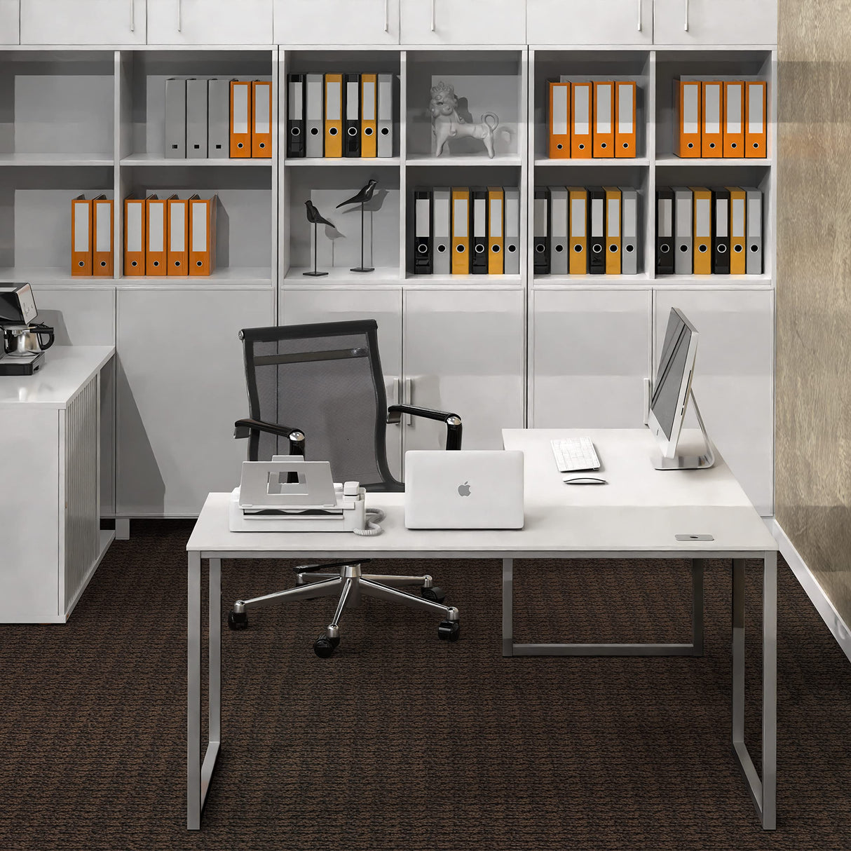 Home Office 55-Inch Large L Shaped Corner Desk, 24" Deep, White