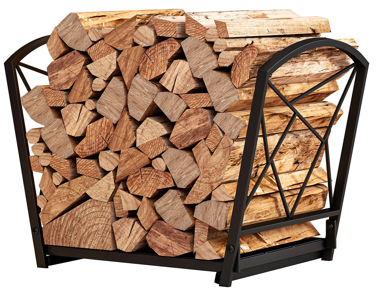 Firewood Log Rack, Iron Wood Lumber Storage Holder for Fireplace