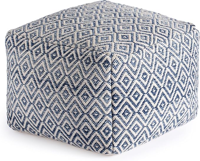 Square Pouf , 22" x 22" x 17", Brown