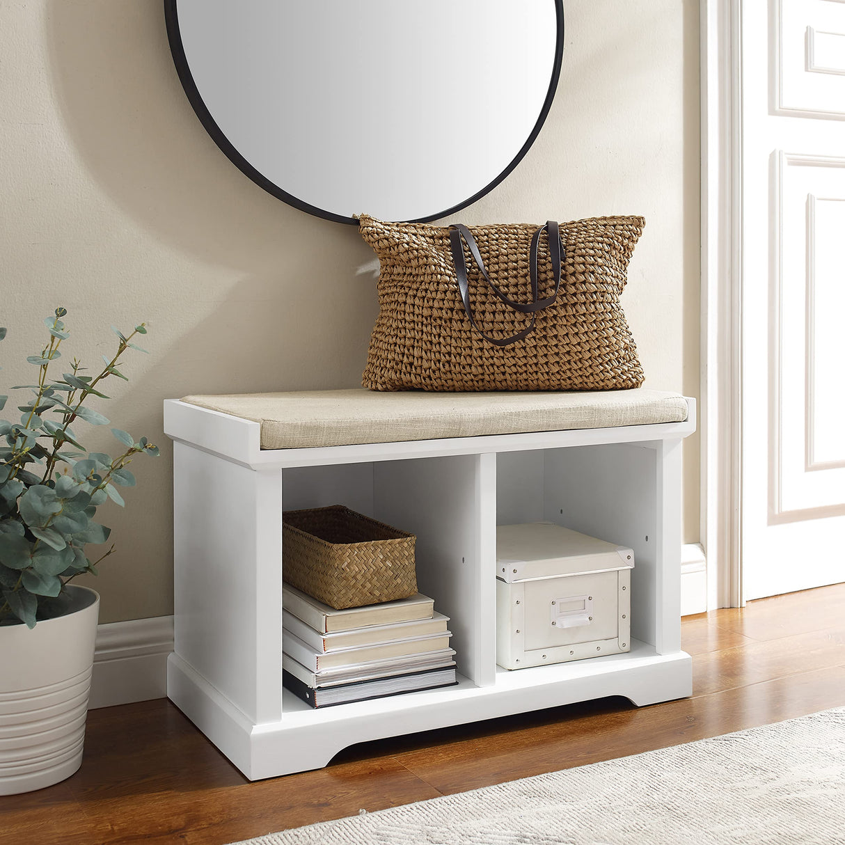 Crosley Furniture Anderson Entryway Storage Bench, White