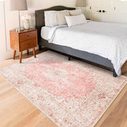 Pink Rug 3x5,Washable Area Rugs for Bedroom Living Room Kitchen Entryway,