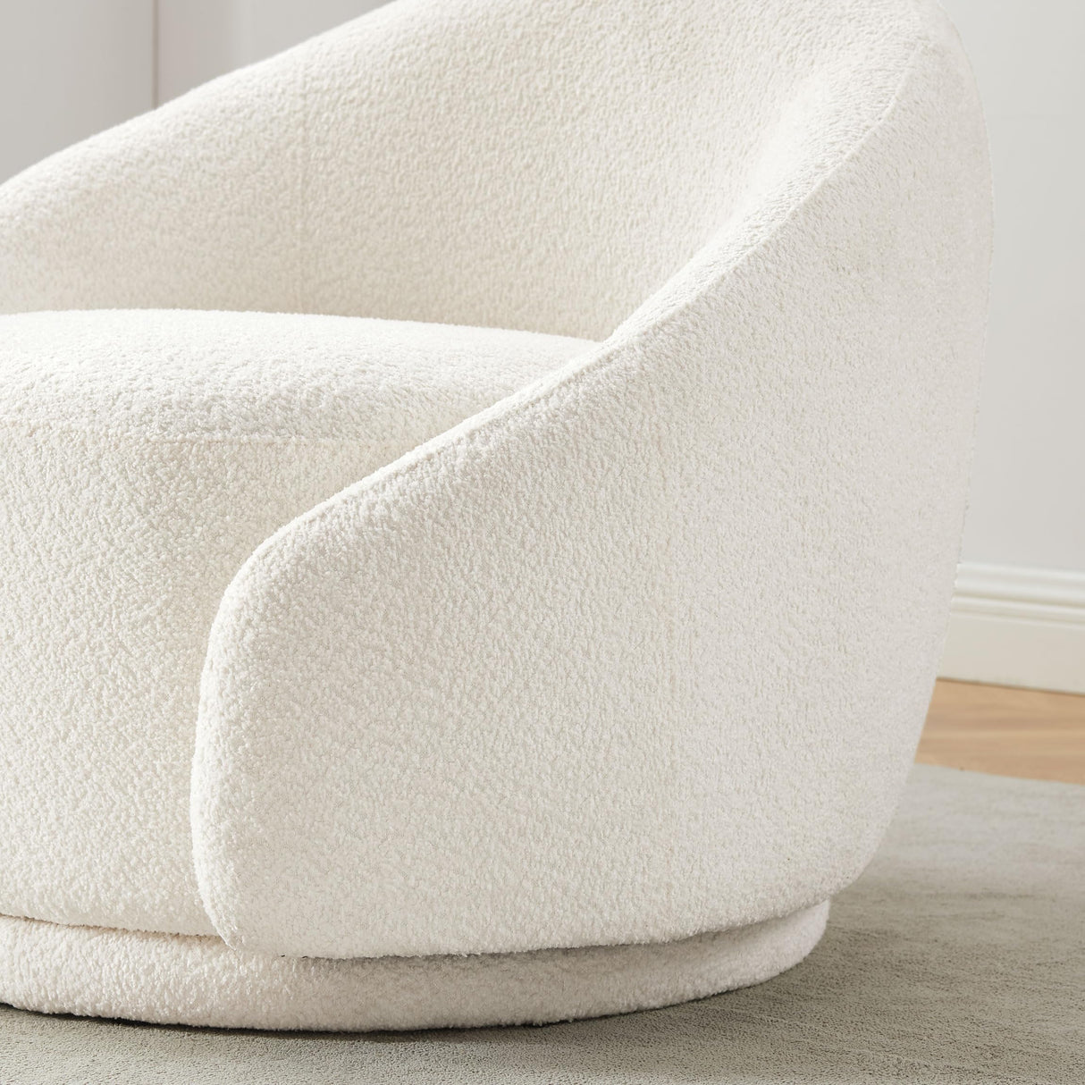 Swivel Barrel Chair, Upholstered Modern Round Accent Arm Chairs