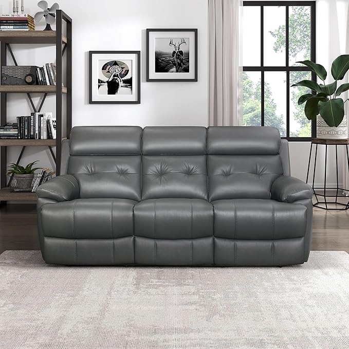 Inkwood Wall-Hugger Manual Double Reclining Sofa, Gray