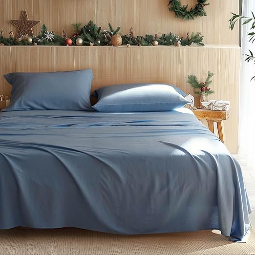 Cooling Sheets for Queen Size Bed, 4 Pcs Blend of Rayon Derived from Bamboo